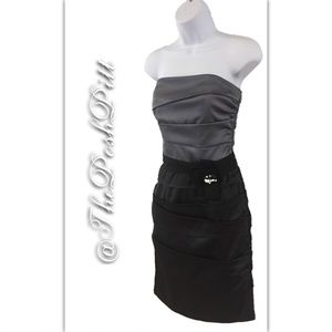 White House Black Market Strapless Midi Dress